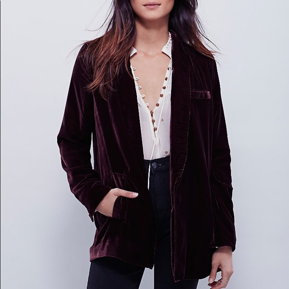 Free People Yesterday Muse Velvet Blazer